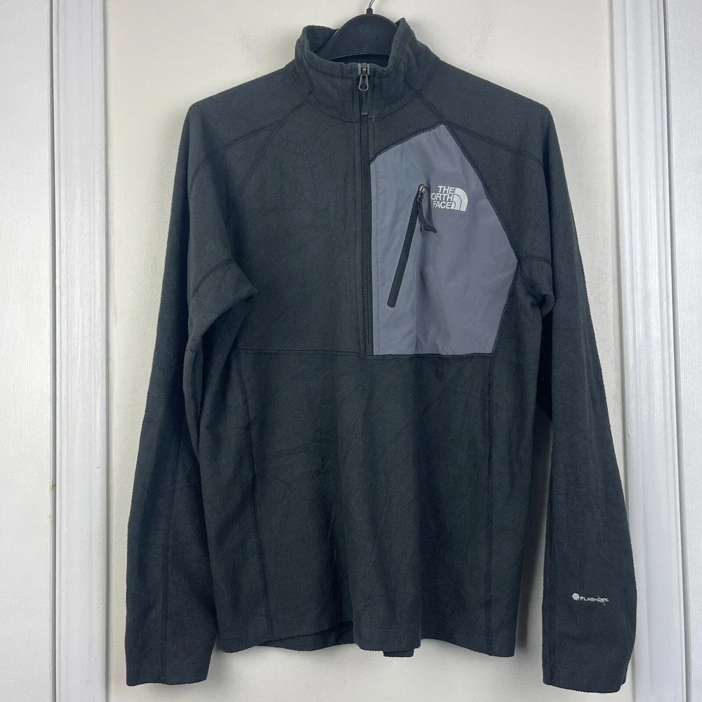 The North Face Flashdry Mens M Performance 1/2‎ Zip Pullover Fleece Black